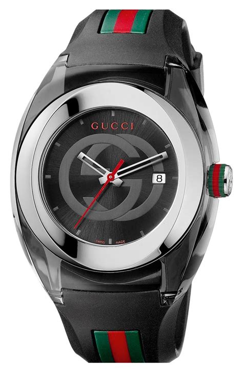 gucci men's rubber strap watch 46mm|genuine gucci straps.